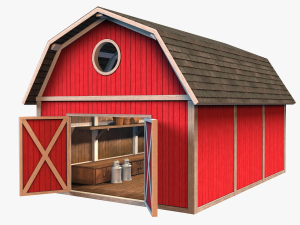 barn with interior Modelo 3D