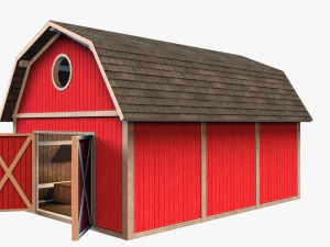 barn with interior 3D Model