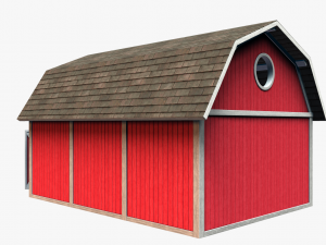 barn with interior Modello 3D