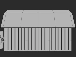 barn with interior 3D Model