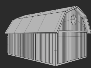 barn with interior 3D Model