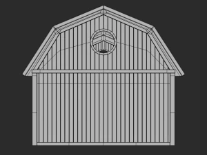 barn with interior 3D Model