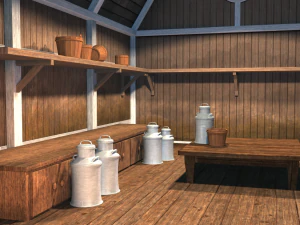 barn with interior 3D Model