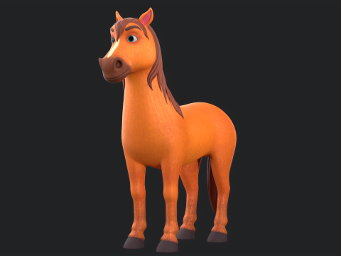 Horse Cartoon 3D Model