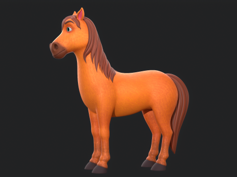 Horse Cartoon 3D Model