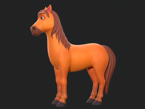 Pferde-Cartoon 3D Modell