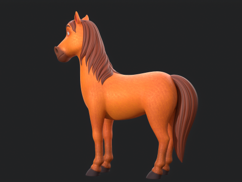 Horse Cartoon 3D Model