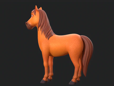 Pferde-Cartoon 3D Modell