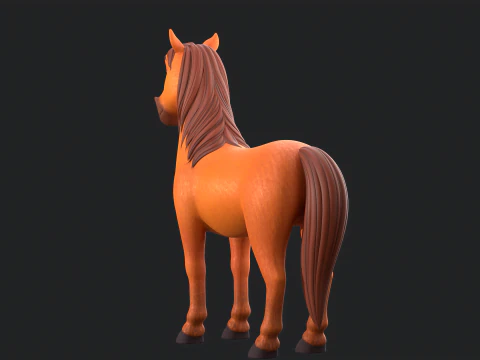 Pferde-Cartoon 3D Modell