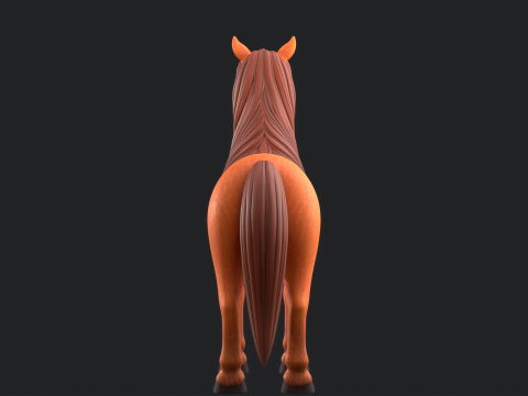 Horse Cartoon 3D Model