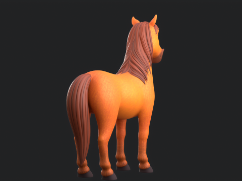 Horse Cartoon 3D Model