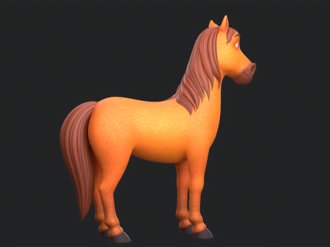 Horse Cartoon 3D Model