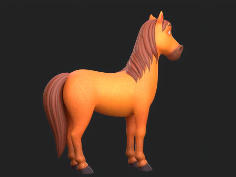 Pferde-Cartoon 3D Modell