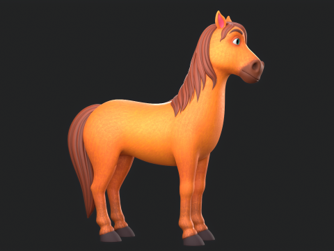 Horse Cartoon 3D Model