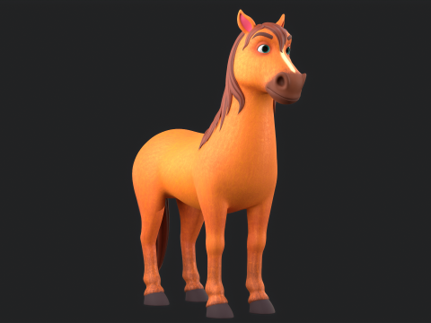 Horse Cartoon 3D Model