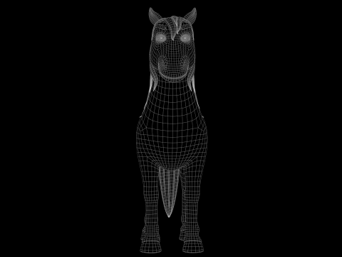 Horse Cartoon 3D Model