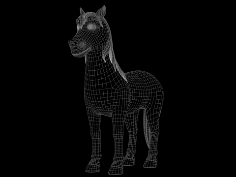 Horse Cartoon 3D Model