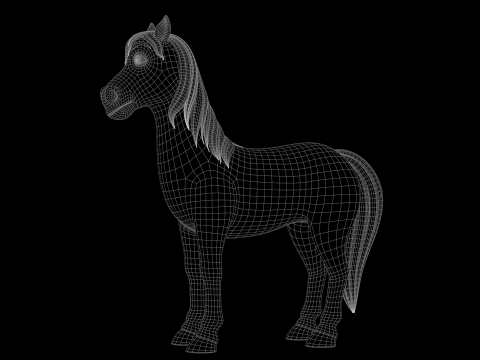 Horse Cartoon 3D Model