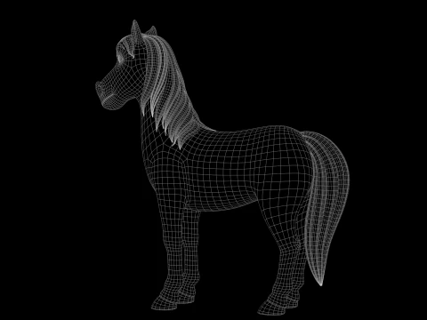 Pferde-Cartoon 3D Modell