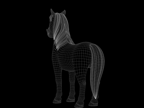 Horse Cartoon 3D Model