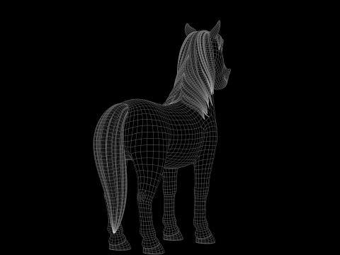 Horse Cartoon 3D Model