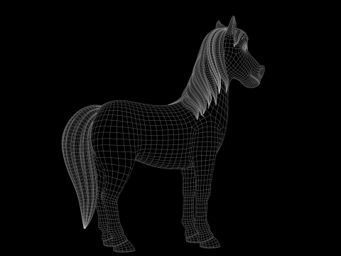 Horse Cartoon 3D Model