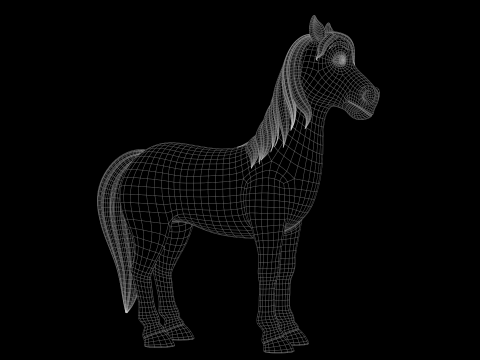 Horse Cartoon 3D Model