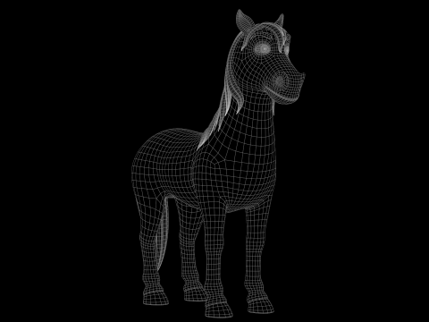 Horse Cartoon 3D Model