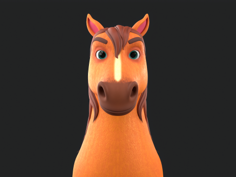 Horse Cartoon 3D Model