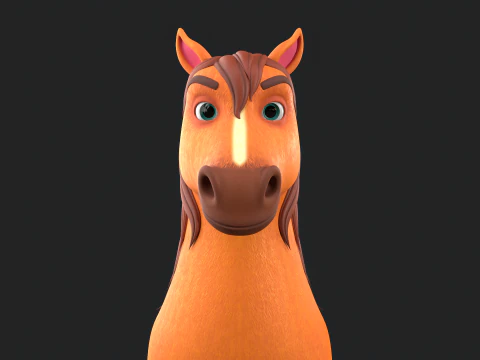 Pferde-Cartoon 3D Modell