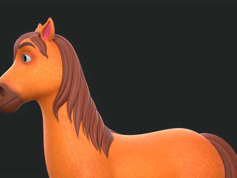 Horse Cartoon 3D Model