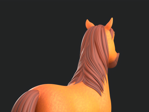 Horse Cartoon 3D Model
