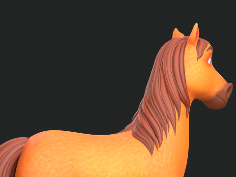 Horse Cartoon 3D Model