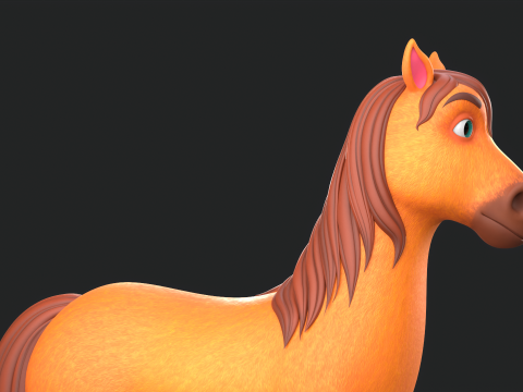 Horse Cartoon 3D Model