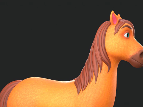 Pferde-Cartoon 3D Modell