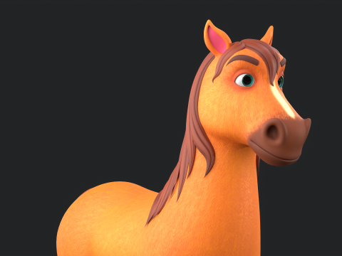 Horse Cartoon 3D Model