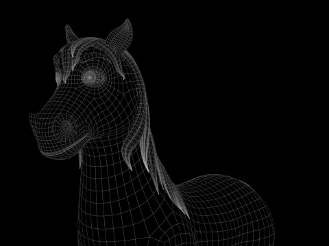 Pferde-Cartoon 3D Modell