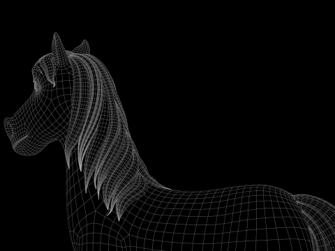 Pferde-Cartoon 3D Modell