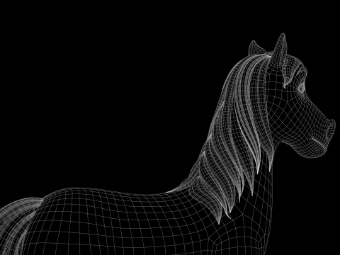 Pferde-Cartoon 3D Modell