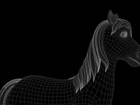 Pferde-Cartoon 3D Modell