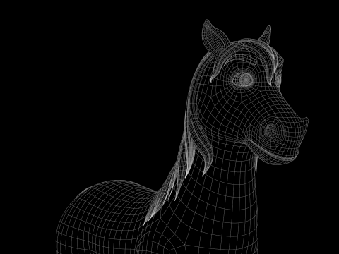 Horse Cartoon 3D Model