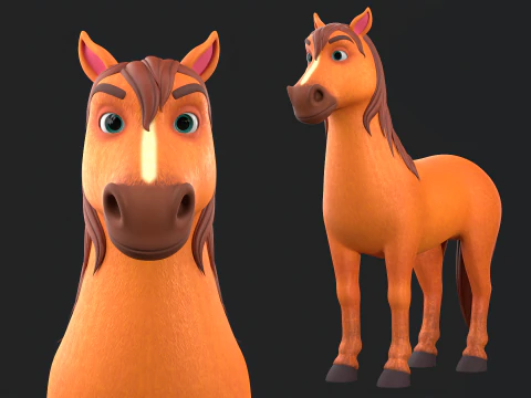 Мультфільм кінь 3D Модель