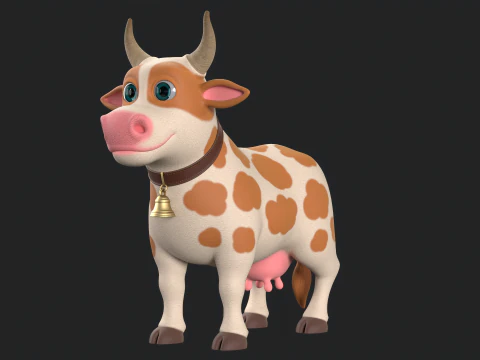 Cartoon Cow V01 3D Model