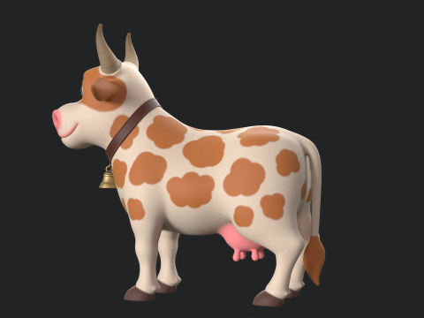 Cartoon Cow V01 Modelo 3D