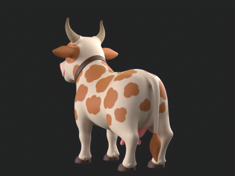 Cartoon Cow V01 Modelo 3D