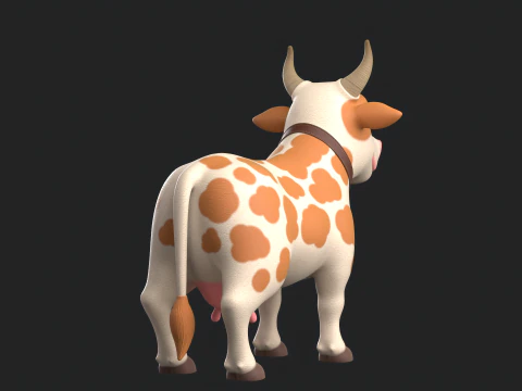 Cartoon Cow V01 3D Model