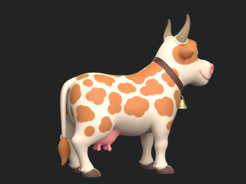 Cartoon Cow V01 Modelo 3D