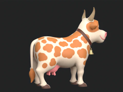 Cartoon Cow V01 3D Model