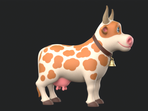 Cartoon Cow V01 Modelo 3D