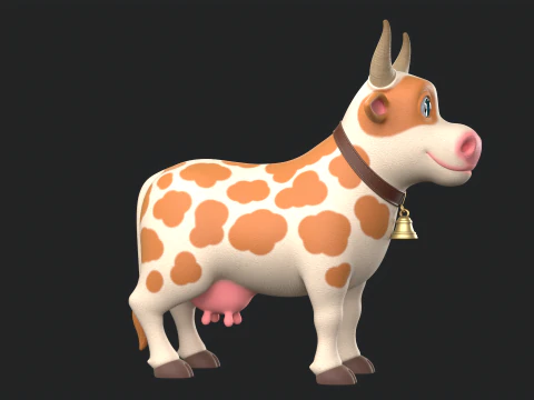 Cartoon Cow V01 3D Model